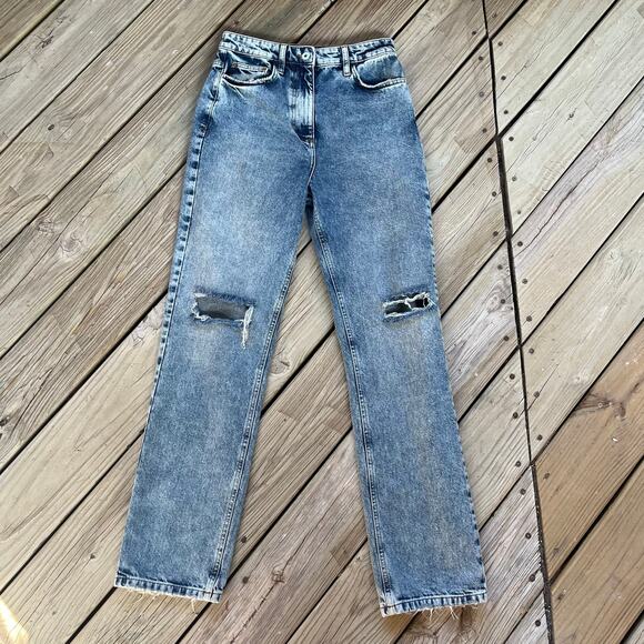 Collusion 005 Women's Straight Leg Acid Washed Jeans Size 28/34 - Picture 1 of 10